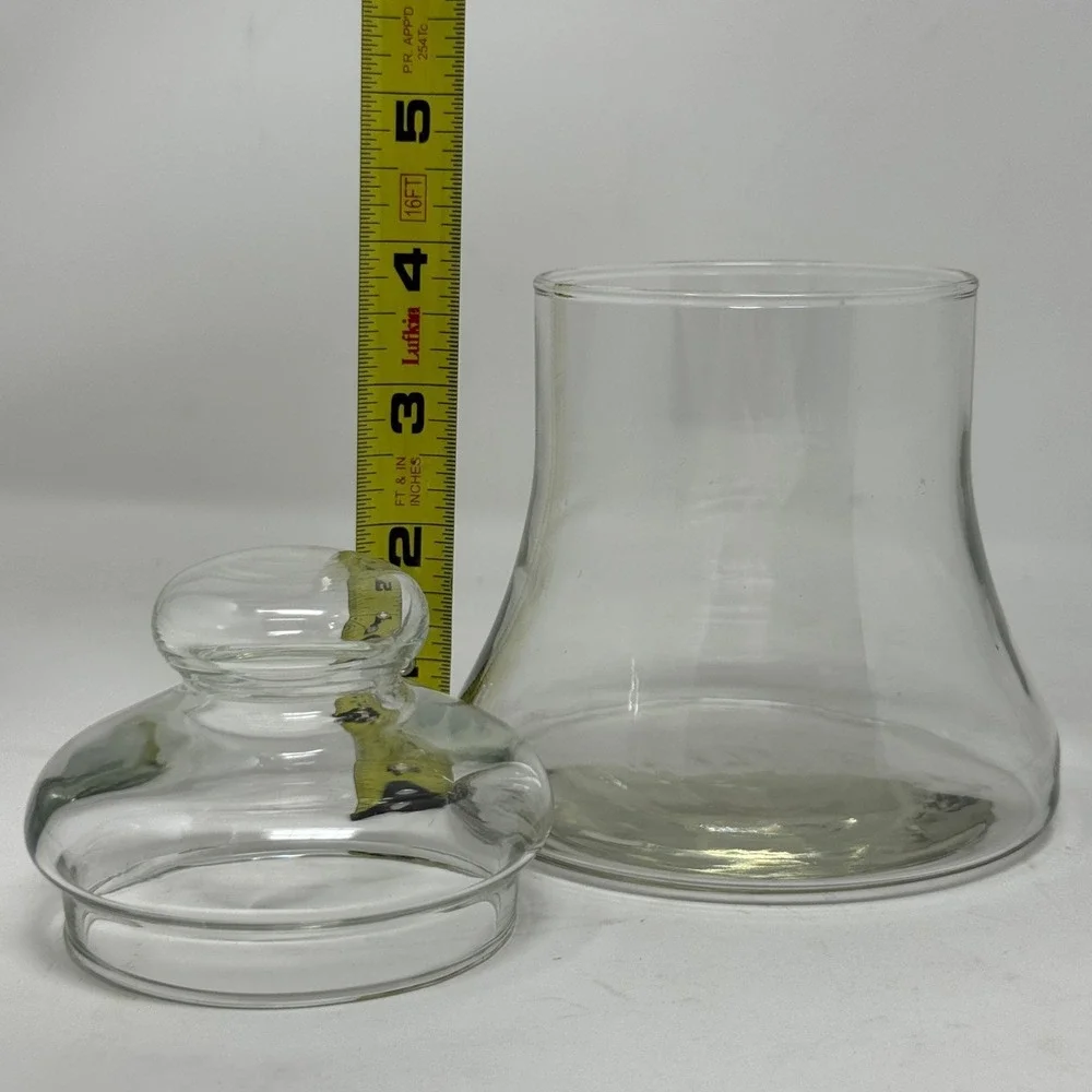 Clear Glass Apothecary Jar W Lid Bell Shaped Decor Storage Canister Minimalist‎